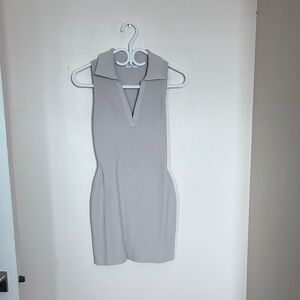 Aritzia Sleeveless Collared Dress in Light Beige